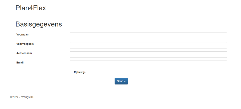 Plan4Flex inschrijfformulier conditional fields
