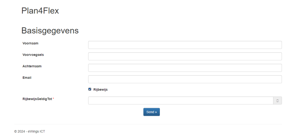 Plan4Flex inschrijfformulier conditional fields