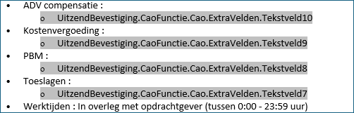 Extra velden Plan4Flex