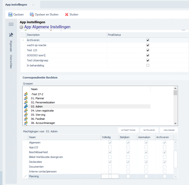 Plan4Flex correspondentierechten